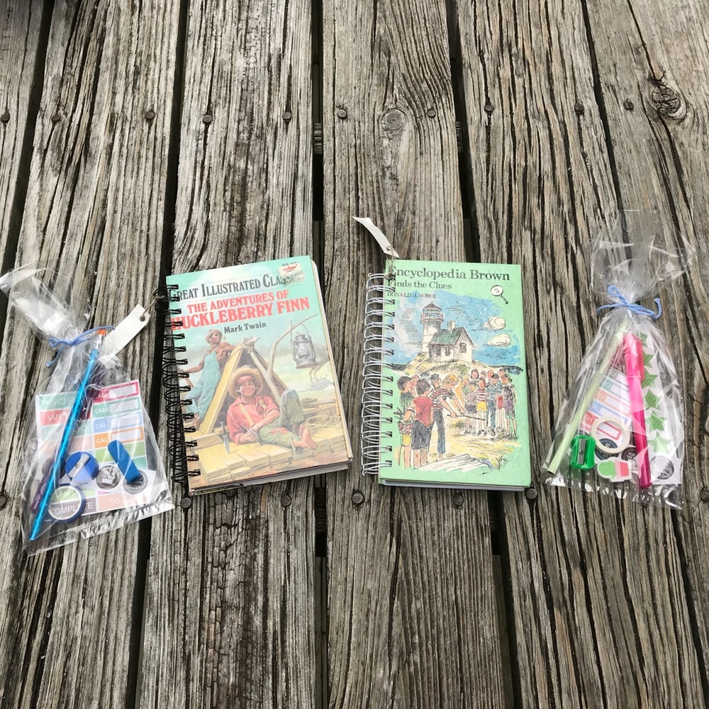 2 Vintage Repurposed Book Novel Journals *Extras